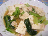 ひき肉と小松菜の中華豆腐